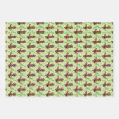 ビーグルパピー蝶パーソナライズされた花 ラッピングペーパーシート (正面2)