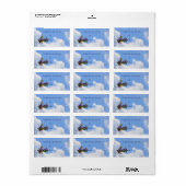 ビーグルパピー蝶フラワーズギフトラベル ラベル (フルシート)