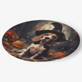 ビーグルパンプキンズハロウィンホラー ペーパープレート (アングル)