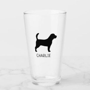 ビーグルパーソナライズされたシルエット犬の品種 タンブラーグラス
