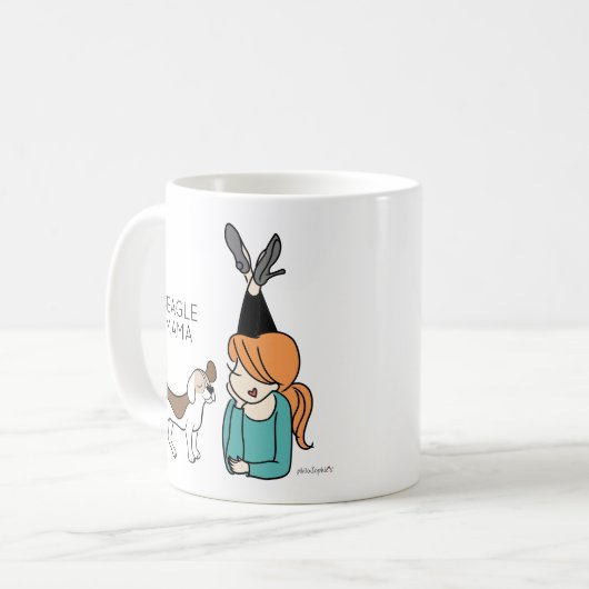 ビーグルパーソナライズされたママコーヒーマグ コーヒーマグカップ (正面左)