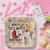 ビーグルパーソナライズされたー1歳の誕生日パーティー ペーパープレート (パーティー)