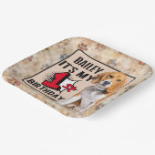 ビーグルパーソナライズされたー1歳の誕生日パーティー ペーパープレート (傾斜あり)