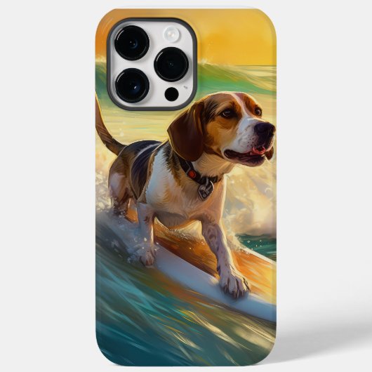 ビーグルビーチサーフィンペインティング Case-Mate iPhoneケース (裏面)