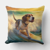 ビーグルビーチサーフィン絵画ズ クッション (正面)