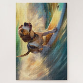 ビーグルビーチサーフィン絵画ズ ジグソーパズル (縦)