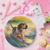 ビーグルビーチサーフィン絵画ズ ペーパープレート (パーティー)