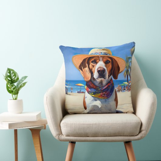 ビーグルビーチ、愛犬家のための夏の贈り物 クッション (椅子)