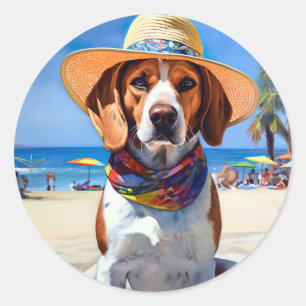 ビーグルビーチ、愛犬家のための夏の贈り物 ラウンドシール