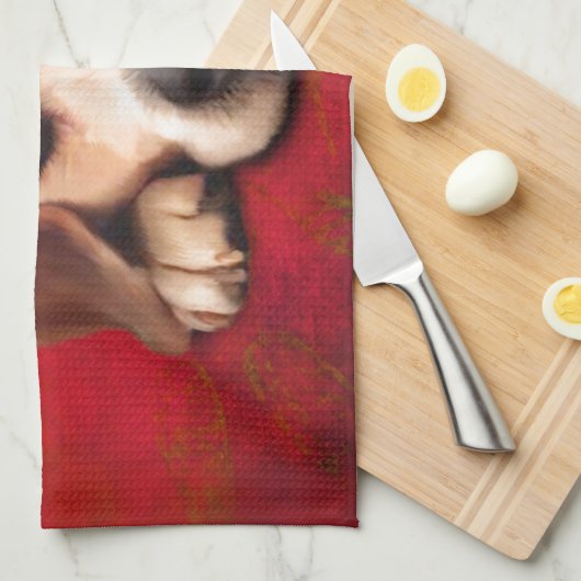 ビーグルファインアートドッグア絵画ートズ キッチンタオル (四つ折り)