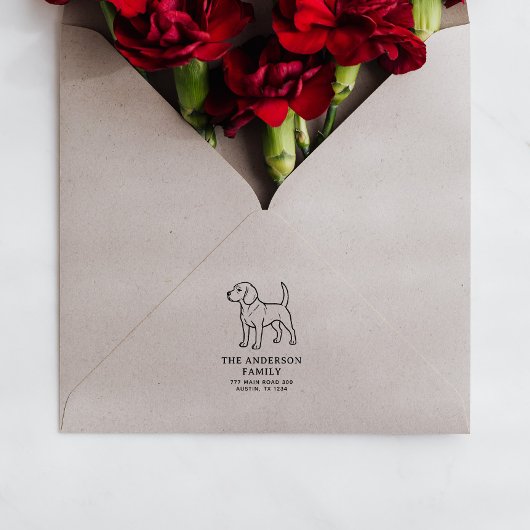 ビーグルファミリーネーム差出人住所 ラバースタンプ