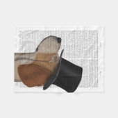 ビーグルフォーマル、ハウンドとハット フリースブランケット (正面(横))