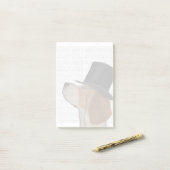 ビーグルフォーマル、ハウンドとハット ポストイット (デスク上)