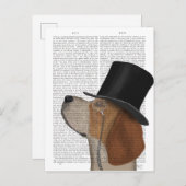 ビーグルフォーマル、ハウンドとハット ポストカード (正面/裏面)