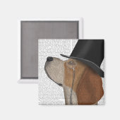 ビーグルフォーマル、ハウンドとハット マグネット (正面/裏面)