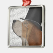 ビーグルフォーマル、ハウンドとハット メタルオーナメント (左)