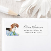 ビーグルブルーアジサイ差出人住所 ラベル (インサイチュ)