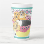 ビーグルプールパーティー カフェラテマグ (正面)