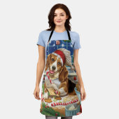 ビーグルホリデーベーキング:フェスティバルクリスマス エプロン (着用した状態)