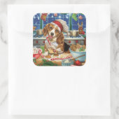 ビーグルホリデーベーキング:フェスティバルクリスマス スクエアシール (バッグ)