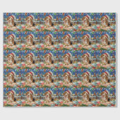 ビーグルホリデーベーキング:フェスティバルクリスマス ラッピングペーパー (フラット)