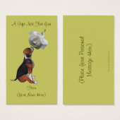 ビーグルホワイトローズパーソナライズされたギフトカードラベル (正面&裏面)