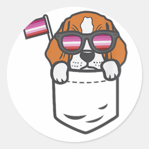 ビーグルポケットドッグLGBTレズビアン国旗ゲイプライド同盟国 ラウンドシール