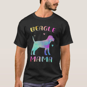 ビーグルマカラフルマビーグルラバードッグママ母 Tシャツ