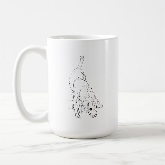 ビーグルマグ – 手描きのインクの犬のコーヒーマグ コーヒーマグカップ (左)