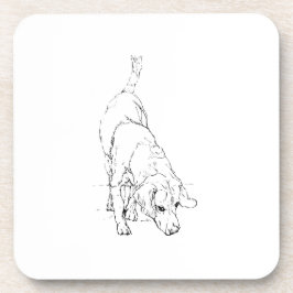 ビーグルマグ – 手描きのインクの犬 コースター