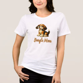 ビーグルママ | かわいいビンテージの子犬 トライブレンドTシャツ