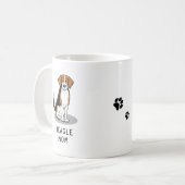 ビーグルママ（トリカラー3）犬かわいい犬ママ コーヒーマグカップ (正面左)