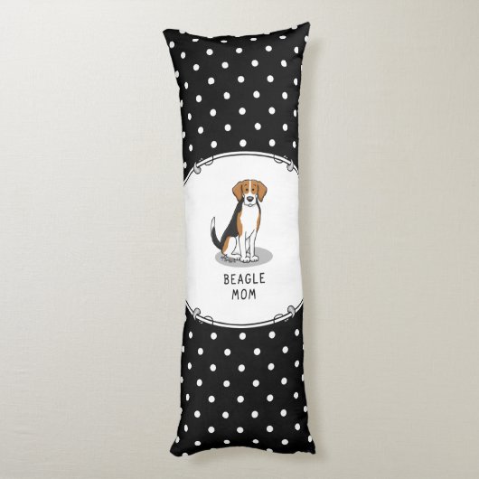 ビーグルママ(トリカラー3)犬かわいい犬ママ ボディピロー (裏面 (縦))