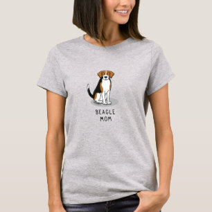 ビーグルママ（トリカラー3）犬かわいい犬ママ Tシャツ