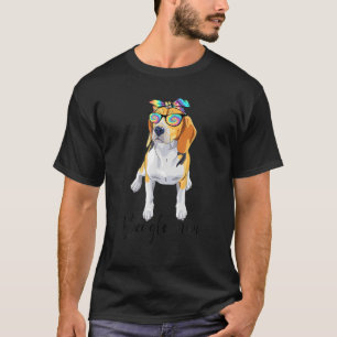 ビーグルマムドッグ絞り染めバンダナサングラス母 Tシャツ