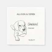 ビーグルミニマル応援ハートドッグ結婚ズ スタンダードカクテルナプキン (正面)