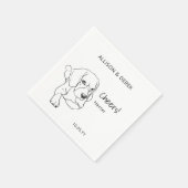 ビーグルミニマル応援ハートドッグ結婚ズ スタンダードカクテルナプキン (角)