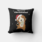 ビーグルメクリスマスウィンターアニマルドッグ クッション (正面)