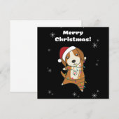 ビーグルメクリスマスウィンターアニマルドッグ 招待状 (正面/裏面)
