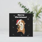 ビーグルメクリスマスウィンターアニマルドッグ 招待状 (スタンド正面)