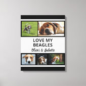 ビーグルラバーカスタムズの子犬と犬の写真コラージュ キャンバスプリント (正面)