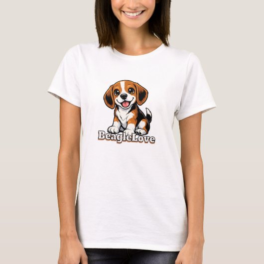 ビーグルラブ | 愛犬家グッズ Tシャツ (正面)