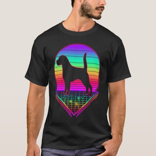 ビーグルレトロヴィンテージ80s犬 tシャツ (正面)
