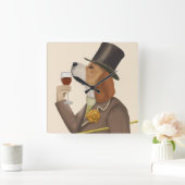 ビーグルワインスヌブ スクエア壁時計 (ホーム)