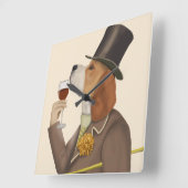 ビーグルワインスヌブ スクエア壁時計 (傾斜)