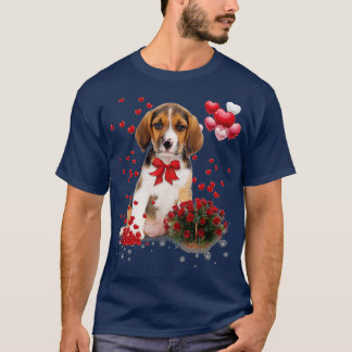 ビーグルヴァレンティンズデイシャツラバーオーバーおもしろい犬ハッピー Tシャツ