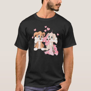 ビーグルヴァレンティーンズデーおもしろいカップル犬の恋人ハッピー Tシャツ