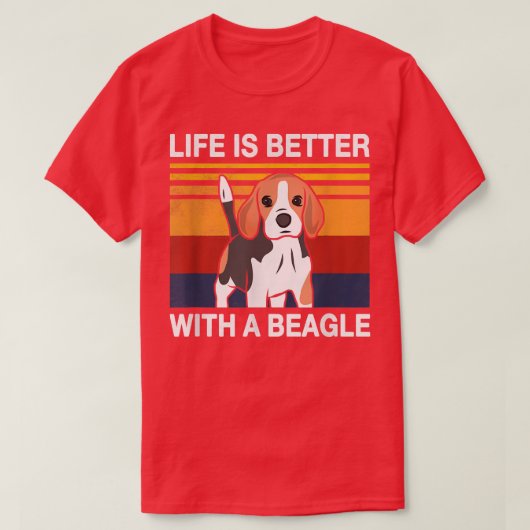 ビーグルヴィンテージ犬のデザインpuで生活が良い tシャツ (デザイン正面)
