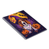 ビーグル不気味ハロウィーン魔女とカボチャ ノートブック (右側)