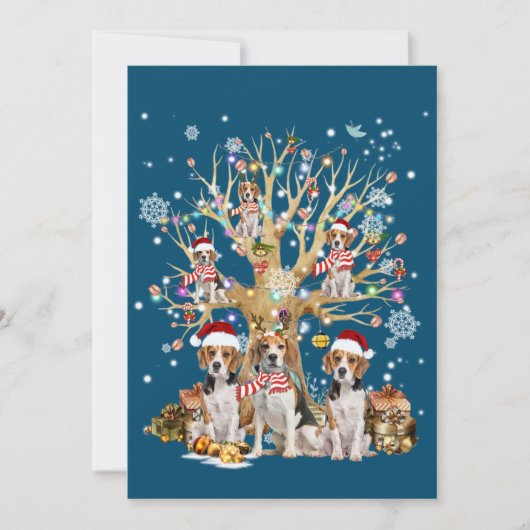 ビーグル好きのためのクリスマスツリーオーナメント 招待状 (正面)